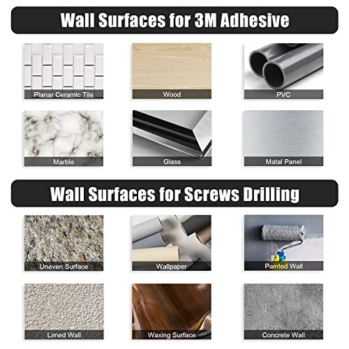 image for Tindbea Toilet Paper Holder with Phone Shelf, Adhesive or Screw Wall M