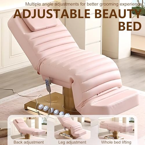 Larnavo Massage Table-Electric Massage Table with Pink Luxury Design, Facial Beauty Table Includes Multi-Angle Adjustment, Breathing Hole, Ambient Light(72.83IN) - Image 3