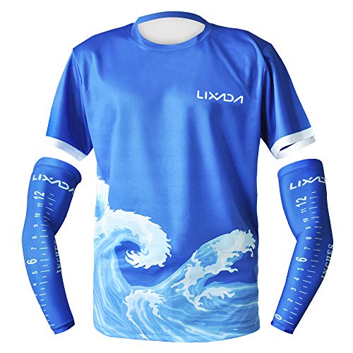 Andoer Camiseta de pesca de verão de secagem rápida respirável ao ar livre proteção solar roupa de p