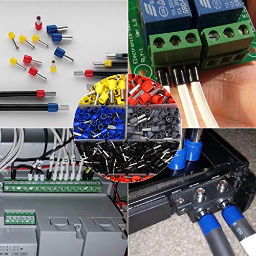 Ferrule Crimping Tools Wire Pliers - 1800 PCS Wire Ferrules with Crimpers Pliers Kit for Electricians, Adjustable Ratchet Tools with Terminals Connectors AWG 28-7, 0.08-10mm² - Thumbnail 4