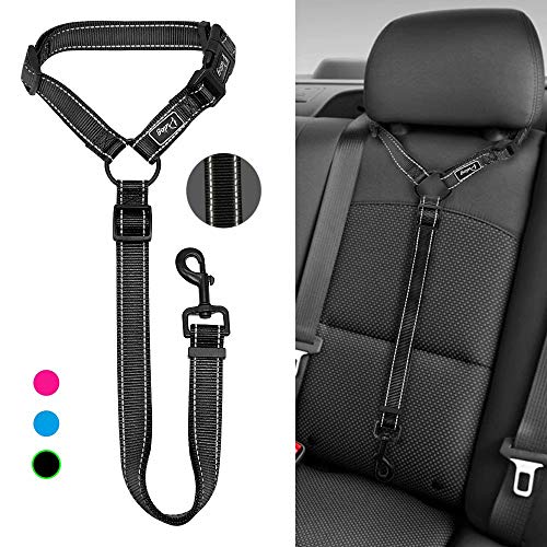 Didog Dog Vehicle Car Seat Belt Harness for Car Travel,Adjustable Dog Leashes Fit