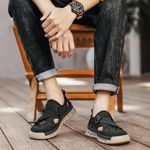 Men's Mesh Fisherman Sandals, Comfort Non Slip Lightweight Hand Stitching Beach Sandals Outdoor Sandals for Wading & Fishing4