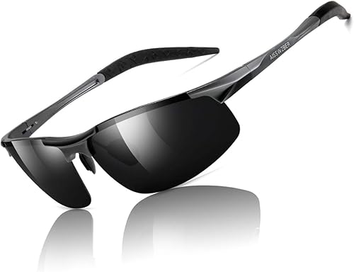 Miniatura 8 de Gafas de sol polarizadas deportivas para hombre que conducen gafas de sol de protección UV con marco metálico para hombres 8177