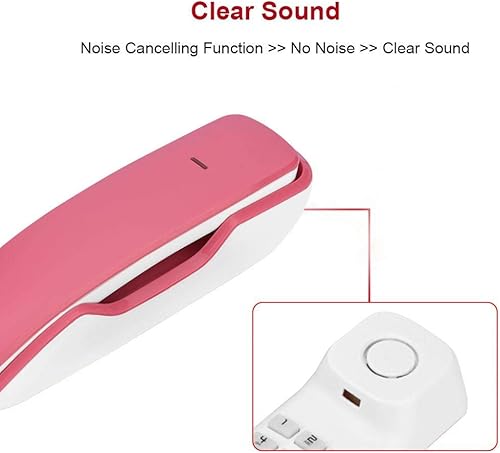 Miniatura 4 de ASHATA Teléfono con cable básico, Teléfonos fijos para el hogar, PausasilencioÚltimo número funciones de redireccionamiento, Montado en la pared