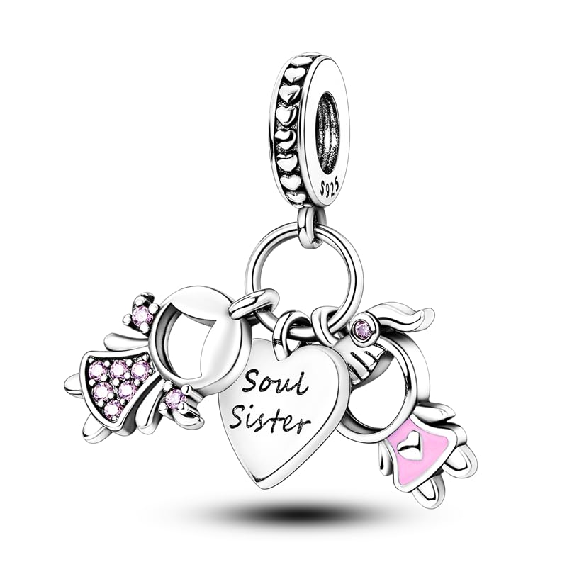 925 Sterling Silver Charm for Bracelet Necklace Dangle Love Mom best friends dangle Butterfly Party Birthday Charm Beads Princess dress Pendants Gift for Women