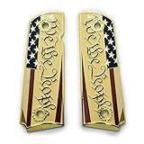 Tek_Tactical US Flag1911 Full Size Grips for Kimber, Colt, Rock Island, Springfield, Taurus, & Clones - Kimber Gold Grips