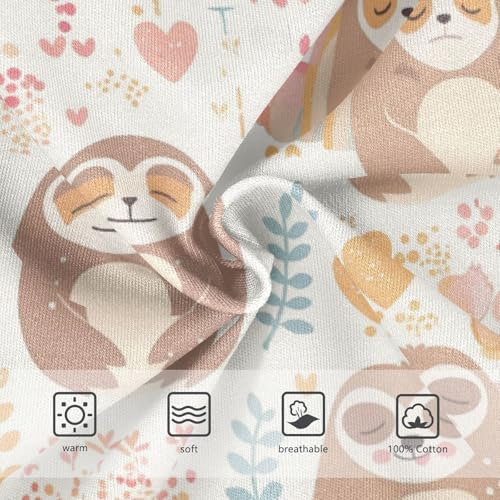 Wusikd Cute Sloth Hearts Boys' Underwear Cotton Rainbows Boys Briefs Soft Toddler Underwear 2T3