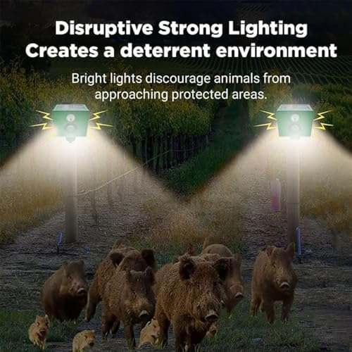 Solarne Lampy Ostrzegawcze Odstraszające Zwierzęta Z Głośną Sygnalizacją świetlną, Migające światło Z Czujnikiem Ruchu, Zewnętrzne Lampy Solarne Z Alarmem, 2 Spotlights