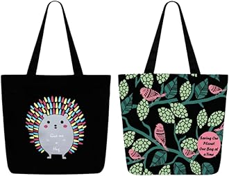 Eco Right Large Canvas Tote Bag for Women, Zipper Handbags for Women Inner Pocket for Shopping, Office & Daily Use (Pack of 2)