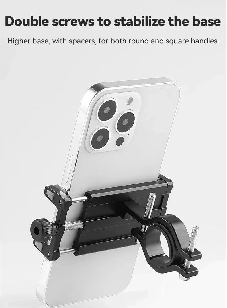 Supporto Telefono Moto Bici Smartphone Staffa In Lega Di Alluminio CNC Quattro Artigli Accessori Ciclismo(GRIGIO)