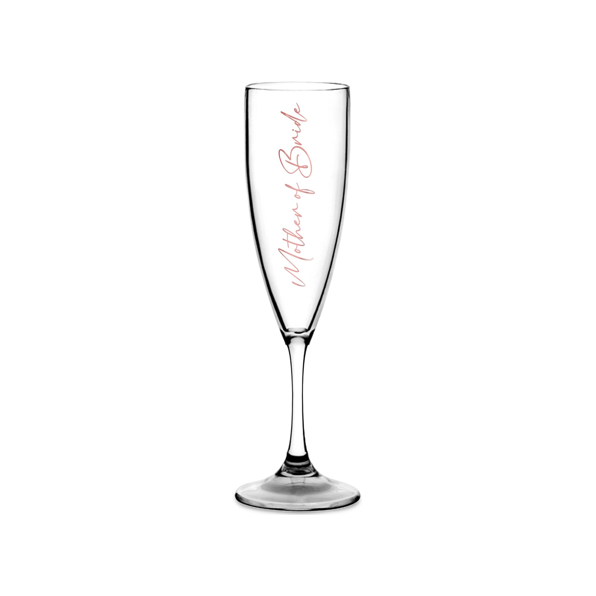 Print Maniacs Champagne Premium Clear Flute Glass Bride Groom Mr Mrs Wedding Maid Honour Wine Cocktail Prosecco Celebrations Gift (Rose Gold, Mother of Bride)