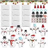 ZAUGONTW 12Pack Build a Snowman Kit, Snowman Crafts for Kids, Molding Clay DIY Kit for Boys & Girls Age 4-12 Years Old