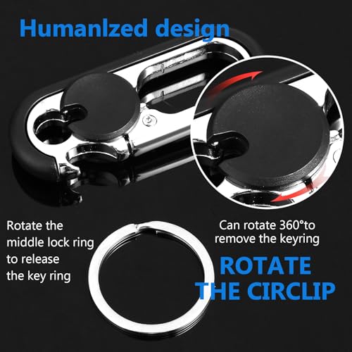 Image of Ouligay 2PCS Mens Keychains for Car Keys Heavy Duty Key Ring, Multi-functional Bottle Opener Keychain for Men, Anti-Loss
