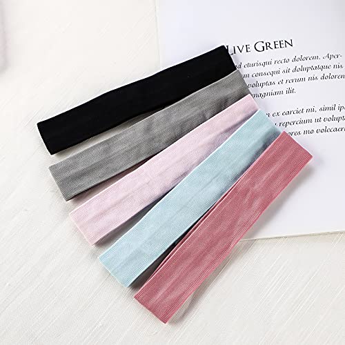 Image of Workout Headbands Non Slip Headband Sport Headbands Sweatbands Elastic Sport Hair Bands for Sports Travel Indoor Fitness Gym