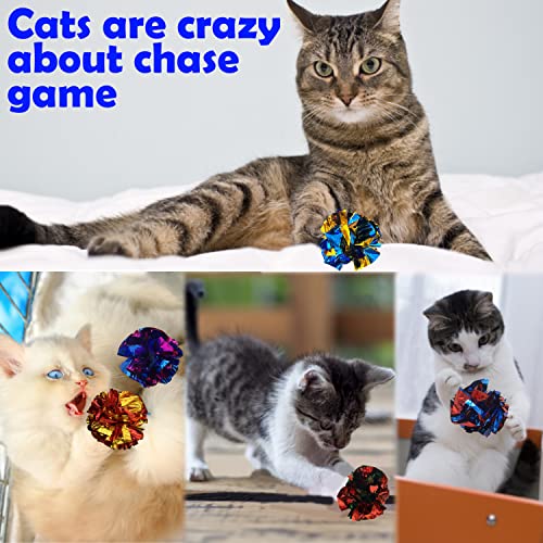 QUVOVID Colorful Mylar Crinkle Ball Cat Toys #TOP9