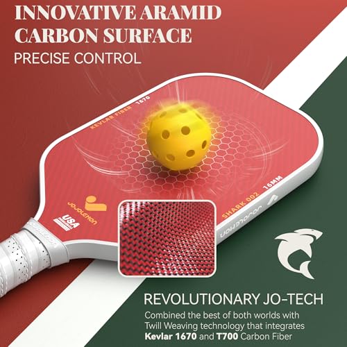 Image of JOJOLEMON Pickleball Paddles, Carbon Fiber Pickleball Paddle with a 16mm Shark Power Polymer Core, The Pickleball Rackets Designed for Ultimate Spin & Consistency