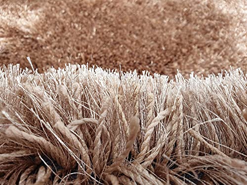 Image of Handmade 2 Inch Pile Height Super Soft Touch Export Quality Plain Shag Rectangular Carpets For Home Size 3X5 Feet Color Beige