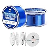 POWJOY 20lb Test Ice Blue Monofilament Fishing Line - 600 Yards, No Fade Technology & Tangle-Free with Snap Ring, Paralleled Hand-Wound for Smooth Casting, Saltwater & Freshwater for Bass Trout
