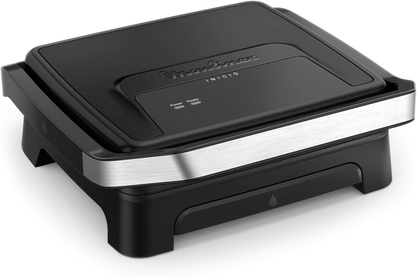 Moulinex Inicio, Plancha de Paninis y Grill 2 en 1, 2000W Potencia, Placas Antiadherentes, Superficie Amplia, Rápido Calentamiento, Fácil de Limpiar, Bandeja de Goteo, Apta Lavavajillas, GI2718