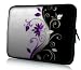 Produktbild Luxburg® Design Laptoptasche Notebooktasche Sleeve für 17,3 Zoll, Motiv: Blumenornament lila/weiß