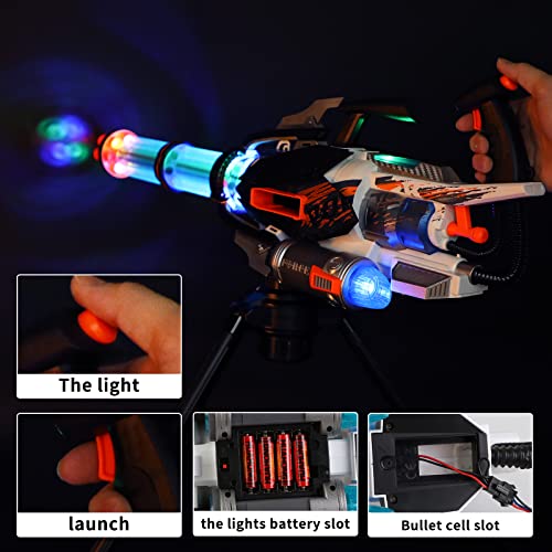 Image of Gatling Toy Gun Soft Bullet Toy Gun for Kids,Gatling Shooting Model Kit for Adults,Automatic Gatling Blasting Toy Foam Blaster with 80 Soft Foam Bullets,Kids' Revolving Toy Gun