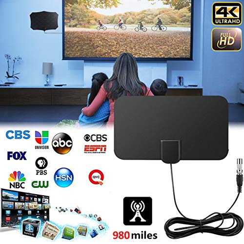 Antena de TV, recepção de alcance de 1.577 km, antena de TV digital amplificada, HD interna, suporta