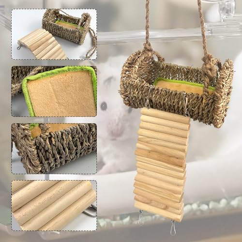 Image of Rainmae Hideout or Climbing Toy for Small Breeds, Wood Pet Activity Structure for Hermit Crab, Hamsters, Rats, Birds, Guinea Pig, Gerbil, Ferret