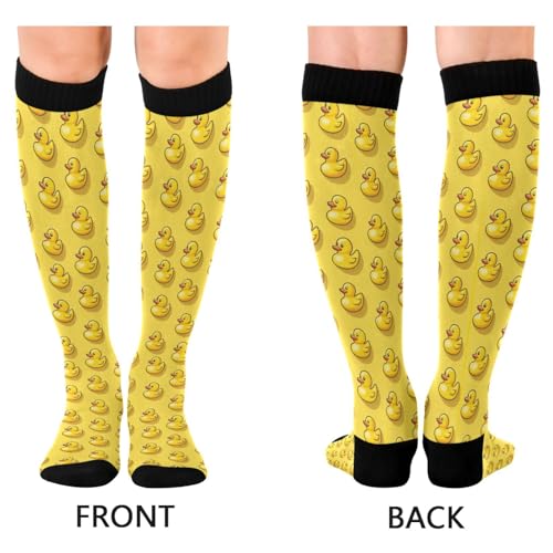 Image of Pigsaly Red White Polka Dot Womens Compression Socks Athletic Tube Sock Knee High Socks Outdoor Sport Socks