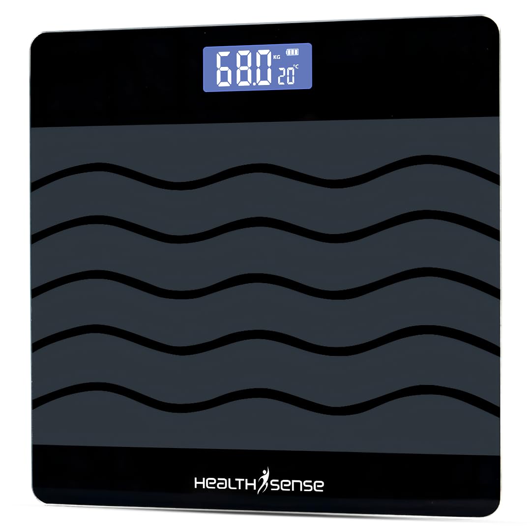 HealthSense Weight Machine for Body Weight | Digital Weighing Scale for home with Step-On Technology, Tempered Glass, LCD Display, 180 kg Capacity & 1-Year Warranty | Glass-Top PS 111 Plus