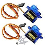  KingBra 2 Stück 9G Sg90 Micro Arduino Servomotor für Roboter Arm/Hand/Walking/Servo-Türschloss/Helikopter Flugzeug/Fans/RC Spielzeug, Steuerung mit Arduino (blau) 2PCS