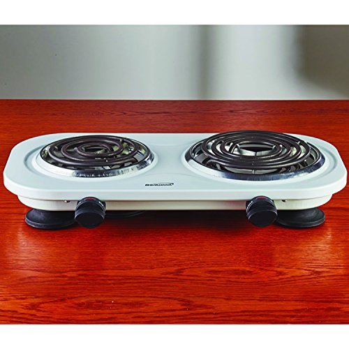 Brentwood Double Electric Burner, 1500-Watt, White