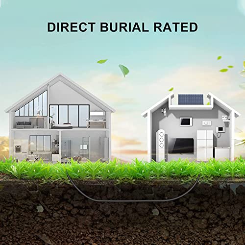 Image of 50 Meter Cat6 Heavy Duty Outdoor Cable Weatherproof /UV Resistant 1000mbps Ethernet Suitable for Direct Burial Installations cat6 Patch LAN Internet Network Cord- Black