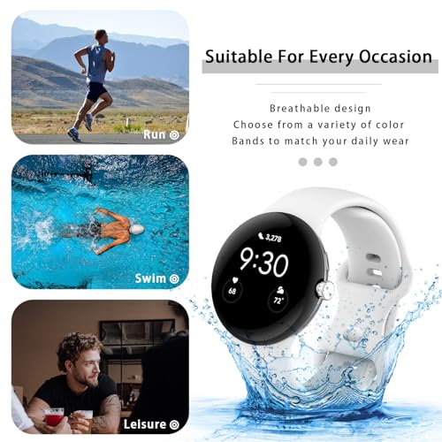 Image of Band Compatible with Google Pixel Watch Soft Silicone Sport Watch Bands Replacement Watch Strap Bracelet for Google Pixel Watch Smartwatch Accessories