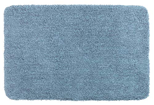 Wenko 23100100 Bath Mat, Blue, Polyester Blend, 60 x 90 x 3 cm