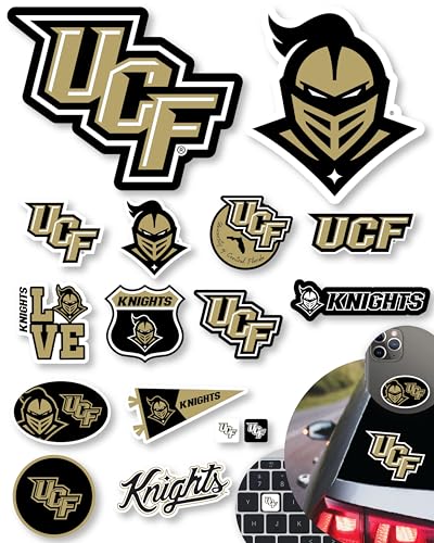 Image of UCF Stickers Knights Decals Car Water Bottle Vinyl Football Gifts 14 Pc
