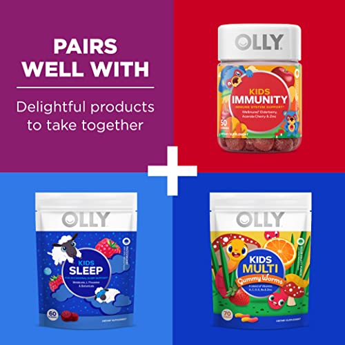 Olly Kids Multivitamin + Probiotic Gummy, Digestive And Immune Support, Vitamins A, D, C, E, B, Zinc, Chewable Supplement, Berry, 35 Day Supply - 70 Count #TOP5