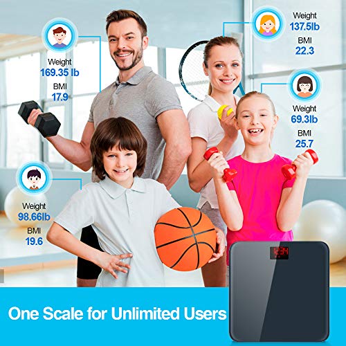 Digital Bathroom BMI Scale Smart Wireless Weighing Scales for Body Weight High Precision Step-On 396 lbs Analyzer Measure with Easy Reading LED Display Compatible iOS and Android Smartphone App - Thumbnail 4