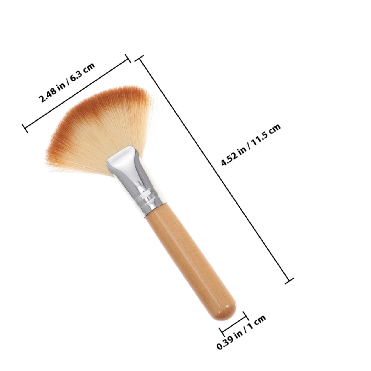 4pcs Facial Powder Fan Makeup Brushes Set Large Soft Bristle Blush Highlighter Applicators with Long Handles for Professional Salon and Daily Facial Makeup