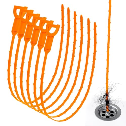 25 Inch Snake Drain Clog Remover Tool, 6PCS Hair Drain