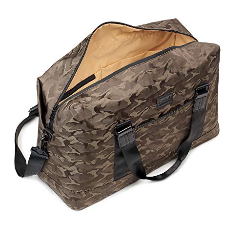 lamaki Camo Street Style Duffel Bag Overnight Weekender Fashionable Gym Travel Fitness Yoga Lifestyle Carry On Trolley Handle Hands Free Shoulder strap for Women and Men 28L