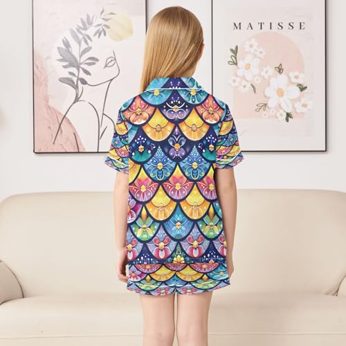 senya Pajama Sets Silky Button Down Nightwear Sleepwear Size 5-14 Years Many Flower Bohemia4