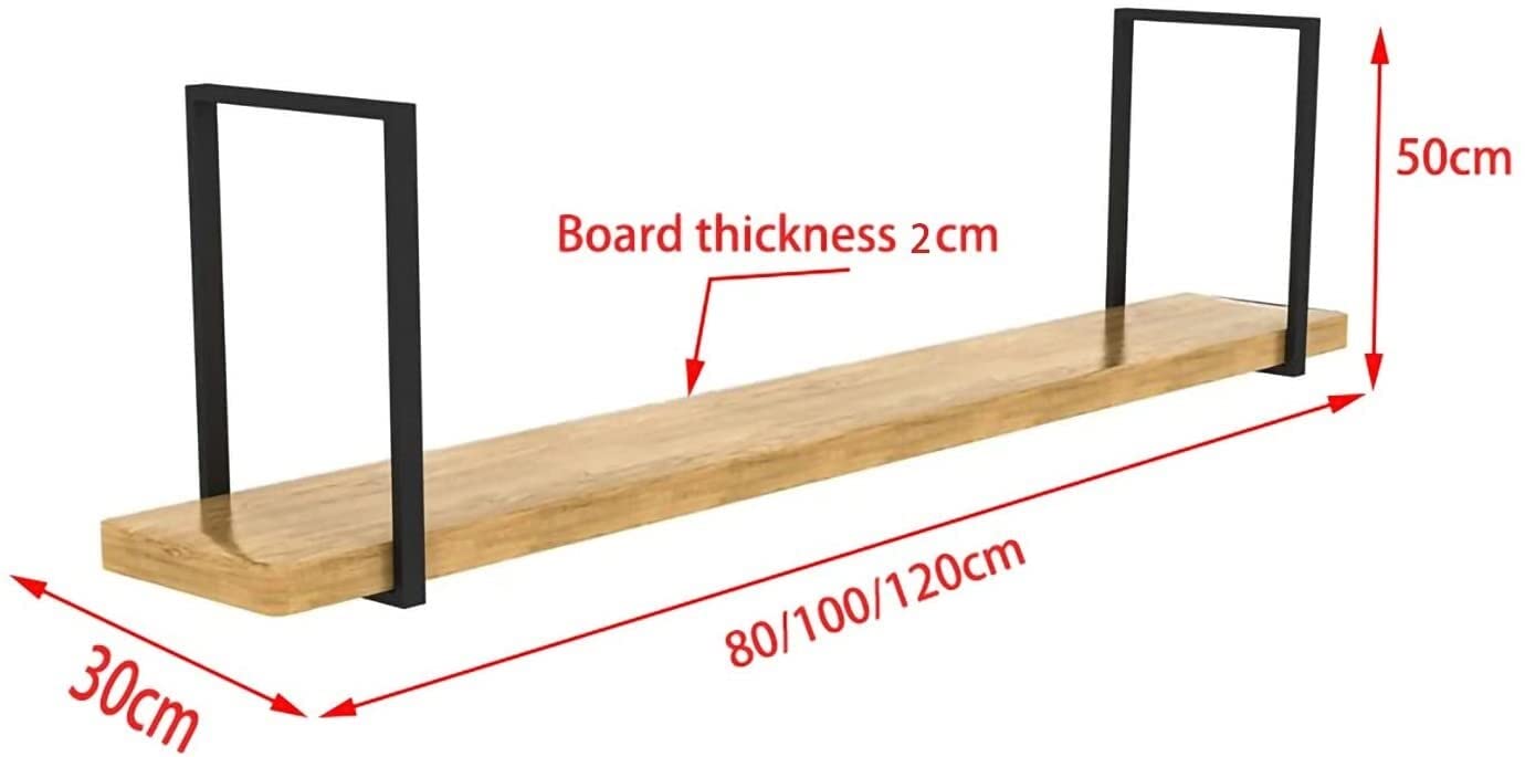 Cloison de Plafond Suspendue Métal Bois Massif Grand Vin Présentant des Livres, des Plantes, du Vin, du Stockage et des Supports décoratifs (Couleur : Noir, Taille : 100 x 30 x 50cm)