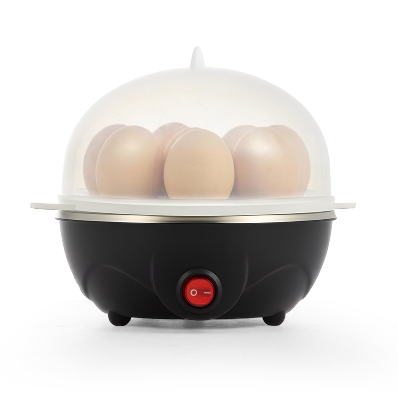 FERNVALE 3-in-1 Electric Egg Cooker, 7-Egg Capacity Egg Boiler & Steamer, Omelette Maker Kitchen Appliance for Soft/Hard Boiled Eggs, Easy Breakfast Cooker with Measuring Cup