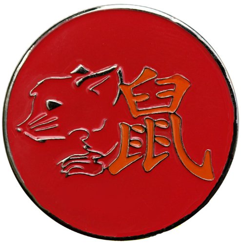 Rat Chinese Zodiac Golf Ball Marker with Chinese Zodiac Hat Clip