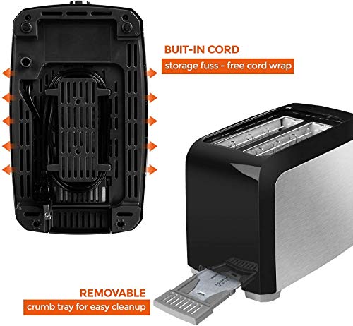 Toaster 2 Slice Best Prime Toasters Stainless Steel Black Bagel Toaster Evenly And Quickly With 2 Wide Slots 7 Shade Settings And Removable Crumb Tray For Bread Waffles #TOP4