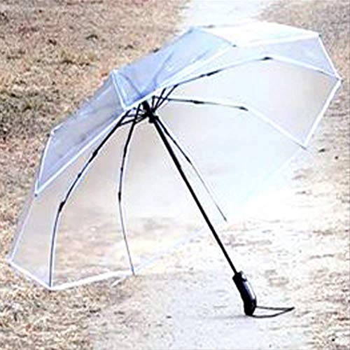 Actualizar 10 Hueso Resistente Al Viento Transparente Totalmente Autom�tico Paraguas, Hombres Y Mujeres Plegable Paraguas Superficie Dureza Fuerte Super Tela 10 Hueso Borde Blanco