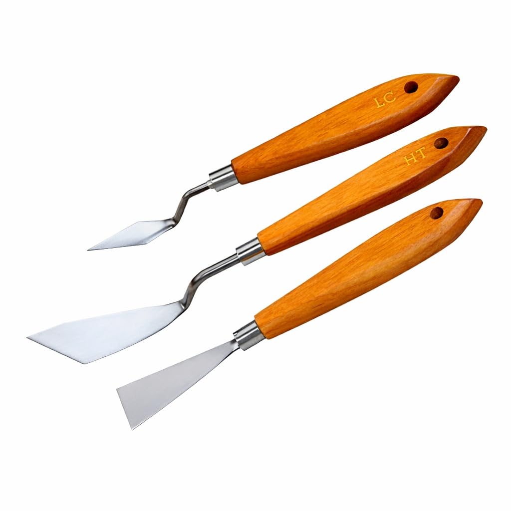 Urban Box Art 3 Pcs Stainless Steel Palette Knife Set, Spatula Painting Mixing Scraper for Oil Painting, Acrylic Mixing, Etc. Thin and Flexible Art Tools for Oil Painting-image-24