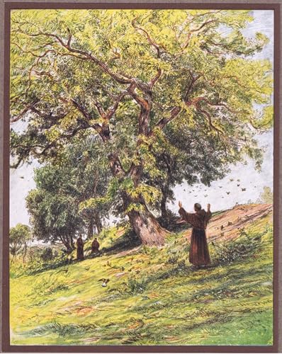 Saint François prêche aux oiseaux impression sur toile d'Eugène Burnand d'art épuré