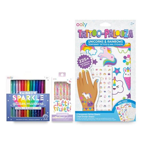Ooly Rainbow Sparkle Glitter Markers Set of 15 & +225