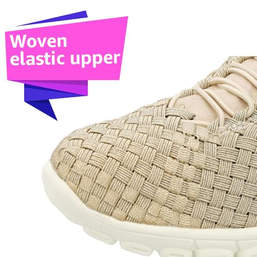 Image of Zee Alexis Women's Danielle Sneakers | Breathable Lightweight Flexible Casual Comfortable Slip-On No-Tie Elastic Laces Woven Shoes